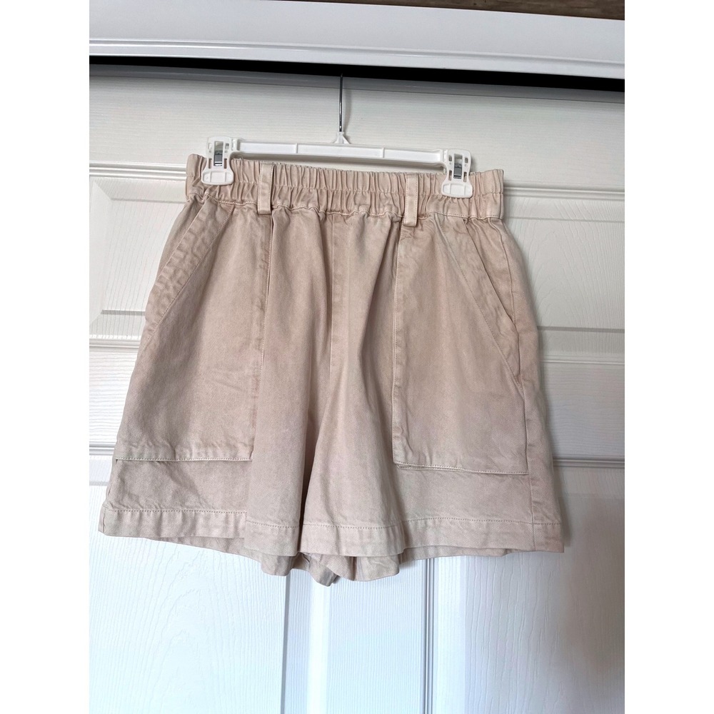 Young Fabulous & Broke Beige Lyocell Cotton Elastic Utility Shorts Womens M